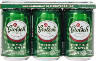 Grolsch set van 6 blikjes á 0,33 liter Grolsch set van 6 blikjes á 0,33 liter